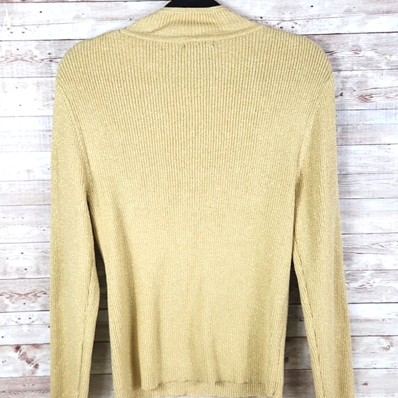 Lauren Michelle, Gold scooped beaded and pearls neckline. Size M - Picture 2 of 11